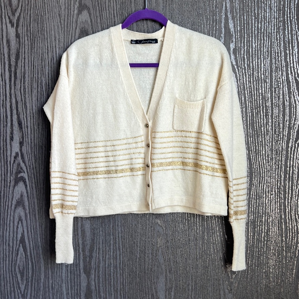 Cropped Wool Cardigan Long Sleeves